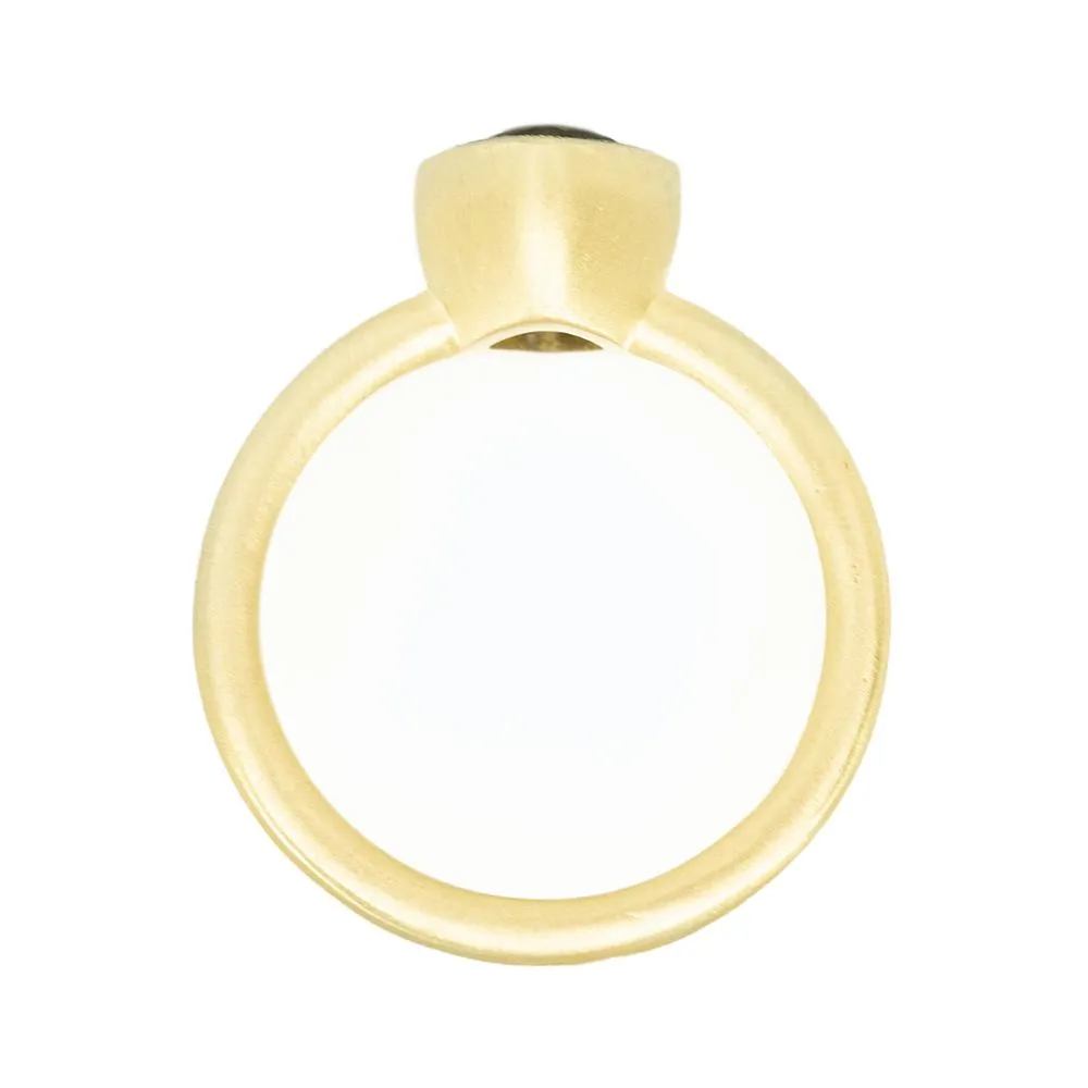 1.56ct Cushion Cut Sapphire With Milgrain Bezel Set In 18k Yellow Gold Brushed Finish