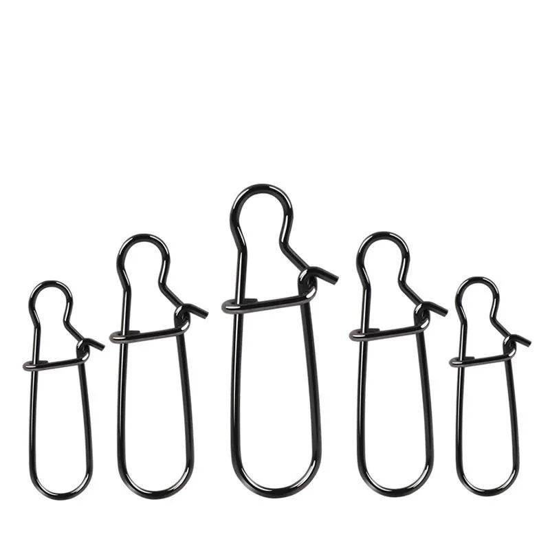 50pcs Stainless Steel Fishing Connector Swivel Snap Hooks
