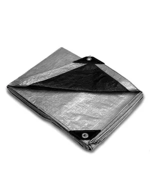 6' x 8' Heavy Duty Silver/Black Poly Tarp (10 mil)