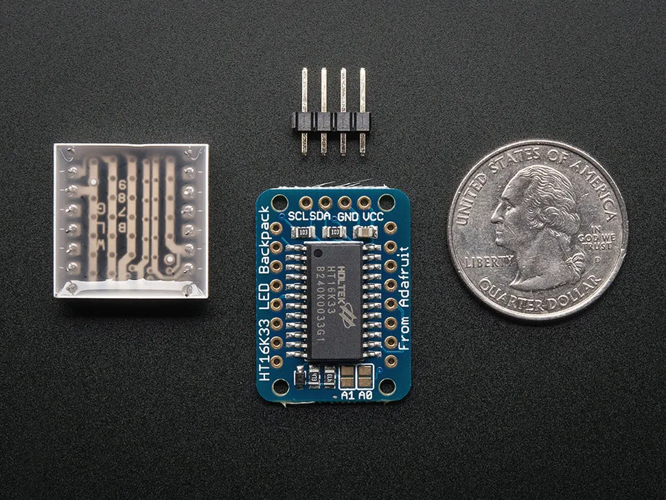 Adafruit Mini 0.8" 8x8 LED Matrix w/I2C Backpack - Yellow-Green