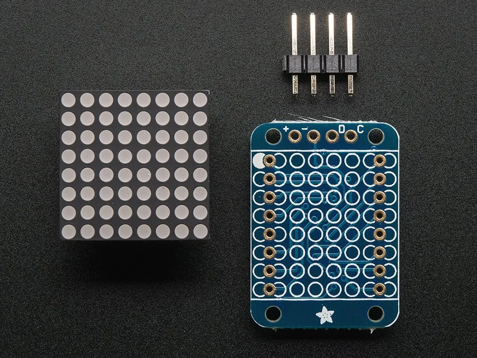 Adafruit Mini 0.8" 8x8 LED Matrix w/I2C Backpack - Yellow-Green