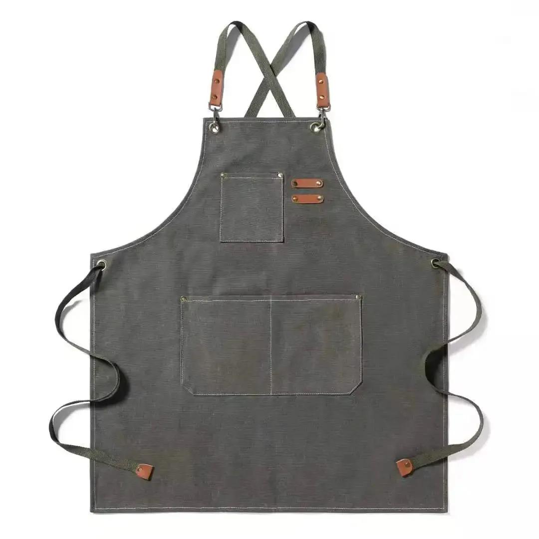 Apron with Leather Straps