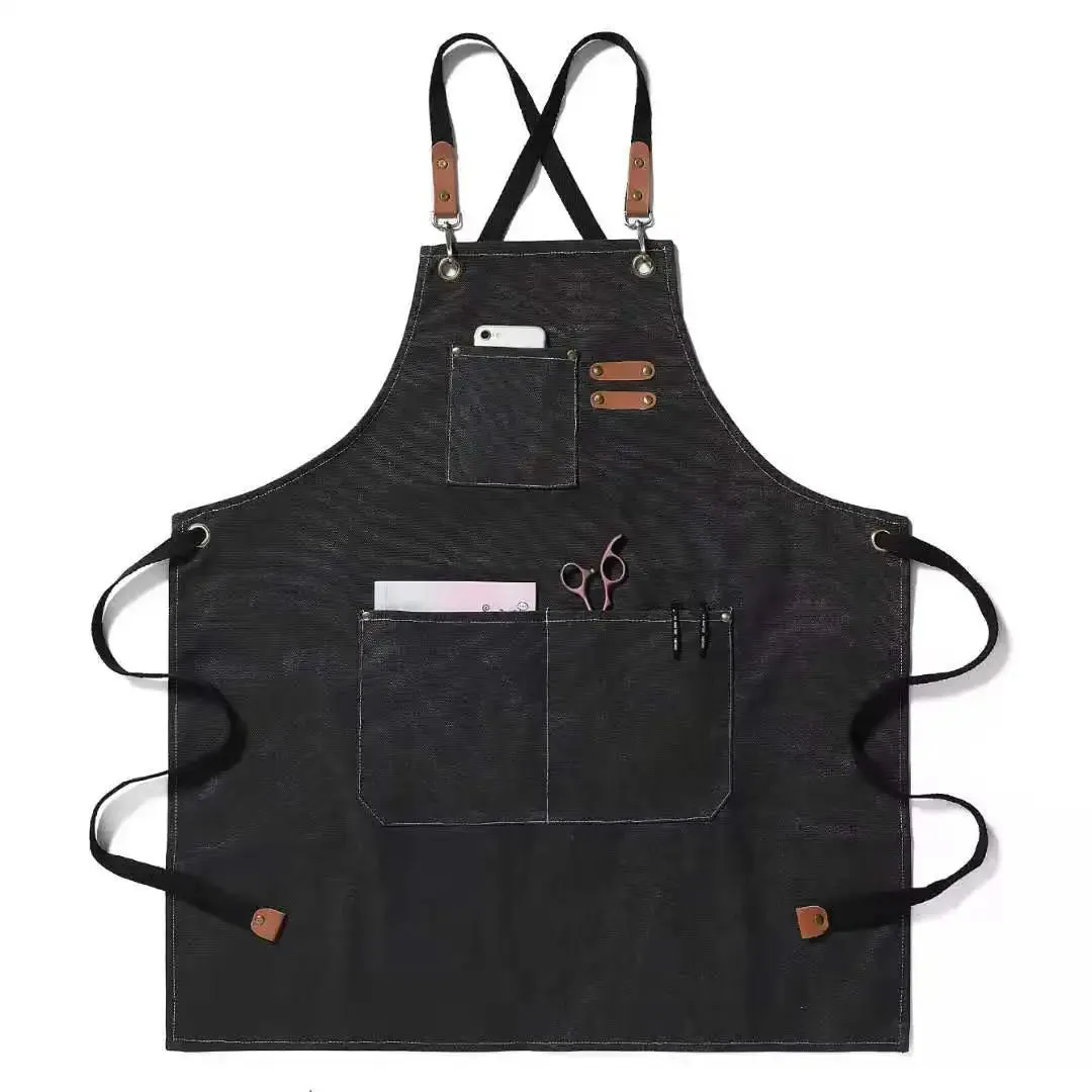 Apron with Leather Straps
