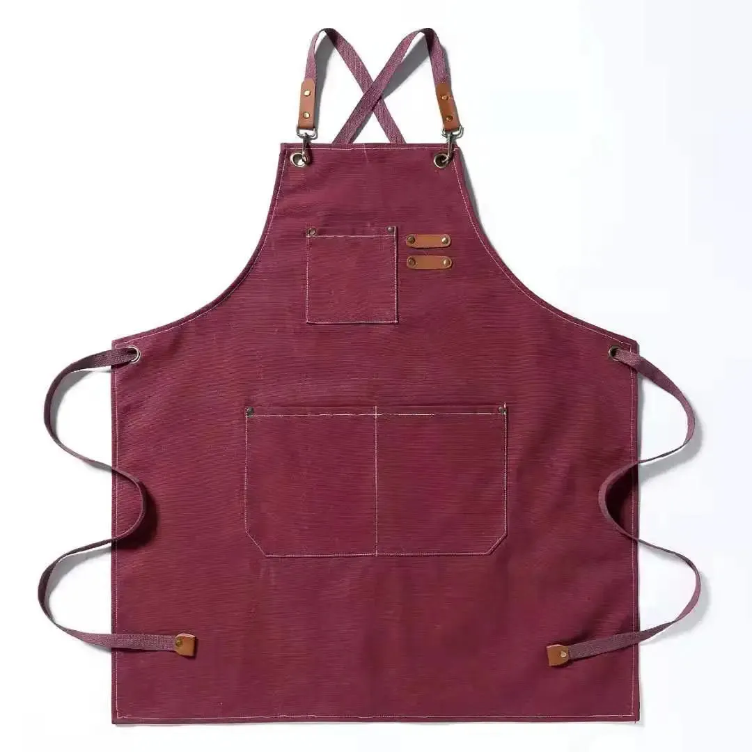 Apron with Leather Straps