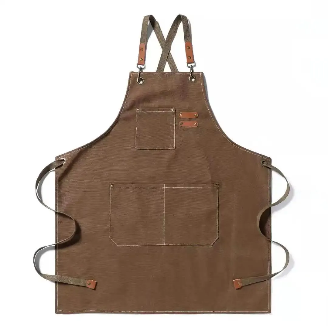 Apron with Leather Straps