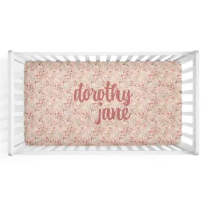 Autumn Blooms Personalized Crib Sheet