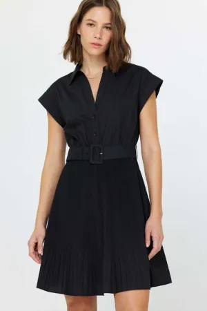 Black Belted Mini Dress