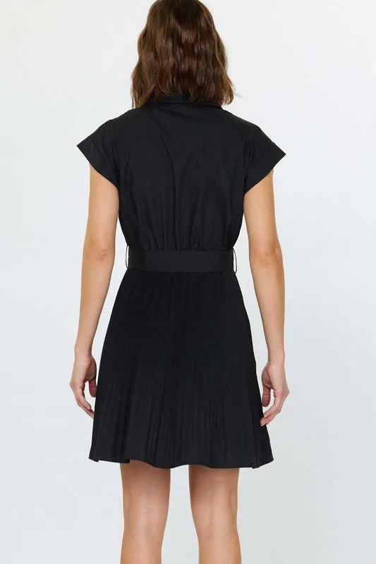 Black Belted Mini Dress