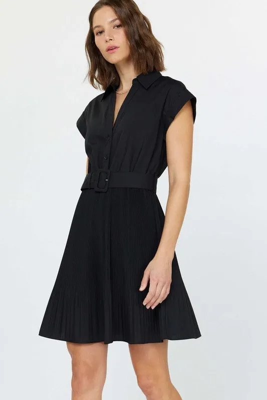 Black Belted Mini Dress
