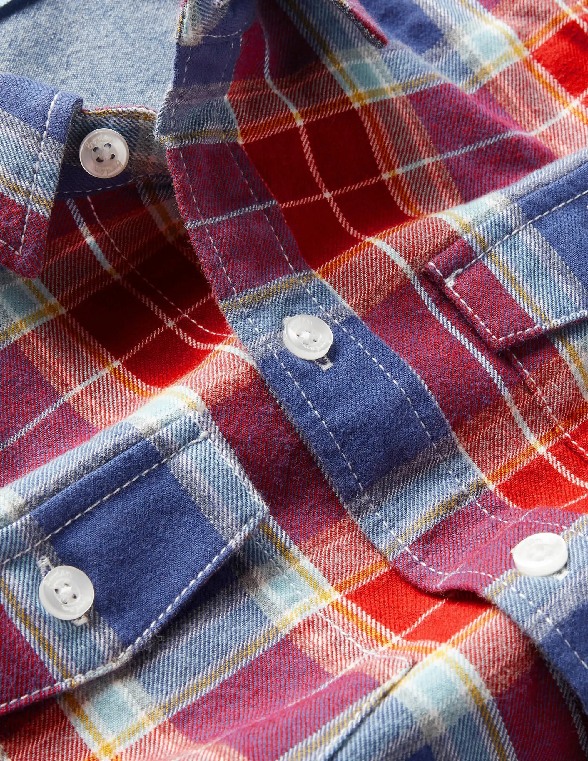 Cosy Brushed Check Shirt-Rockabilly Red/Starboard Blue