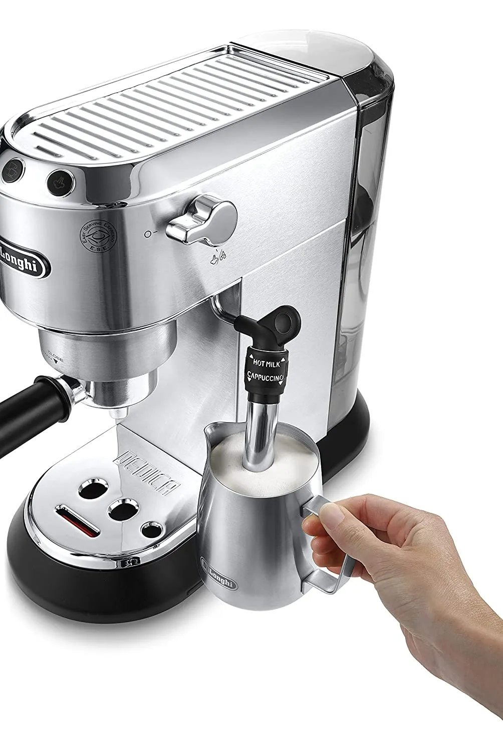 DeLonghi EC685M 1350-Watt Espresso Coffee Machine (Metallic) | 15-Bar Pressure | Thermoblock | Cappuccino System