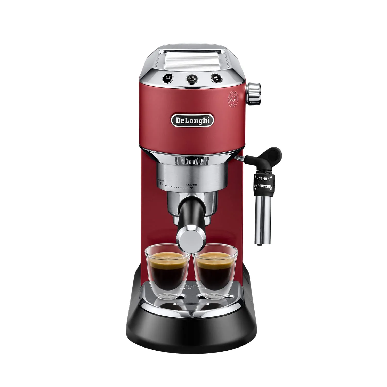 DeLonghi EC685.R 15 Bar Pump Espresso Coffee Machine  1350W, Thermoblock, Milk Frother, Compact & Stylish (Red)