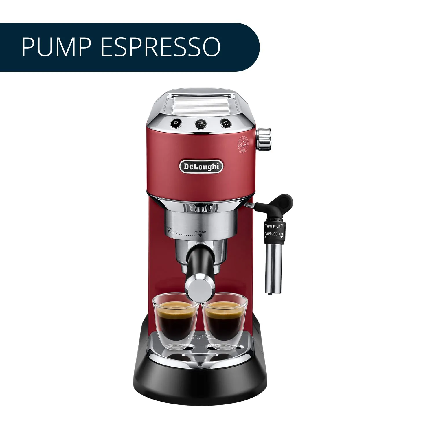 DeLonghi EC685.R 15 Bar Pump Espresso Coffee Machine  1350W, Thermoblock, Milk Frother, Compact & Stylish (Red)