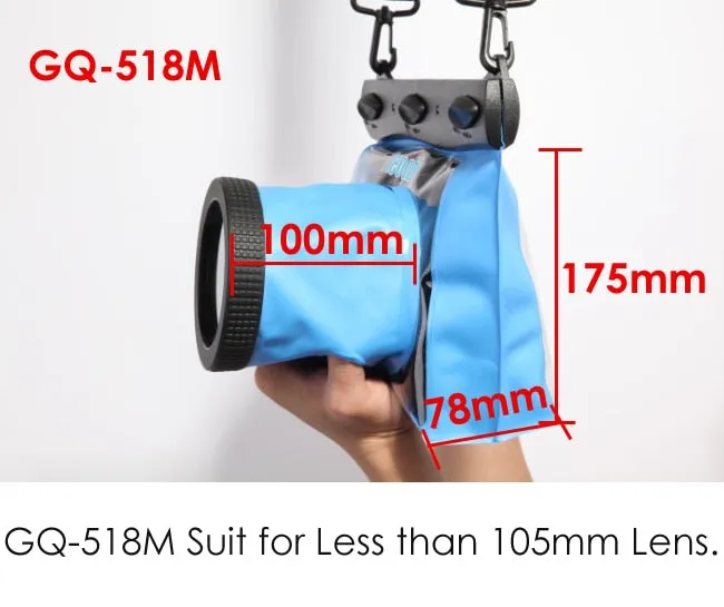 GQ-518M 20m Underwater Diving Camera Housing Case Pouch Dry Bag Camera Waterproof Dry Bag for Canon Nikon DSLR SLR