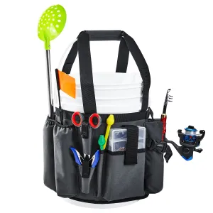 Ice Fishing Bucket Tools Organizer for 5 Gallon Bucket Caddy