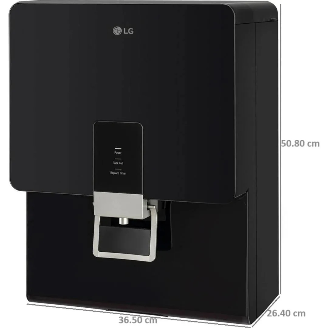 LG 8.0 L WW136RPNB Multi Stage Purification with RO   Stainless Steel Tank Water Purifier (Solid Black)