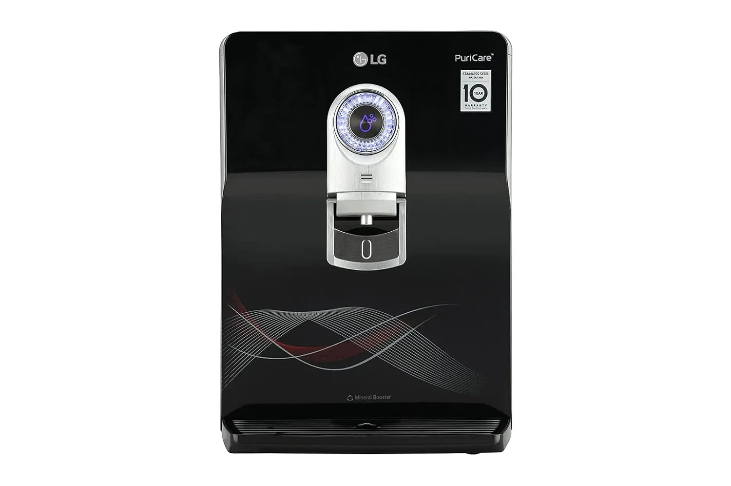 LG WW184EPB 8L RO UV UF Mineral Booster Water Purifier with Stainless Steel Tank, Smart Display, Wall Mount & Countertop Installation (Black)