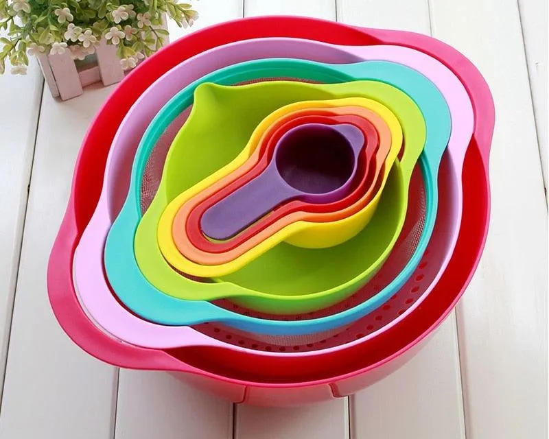 Mixing Cooking Bowls Set 10 Pcs
