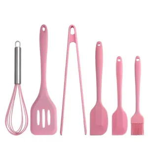 Pink Silicone Cooking Tools 6 pcs Set