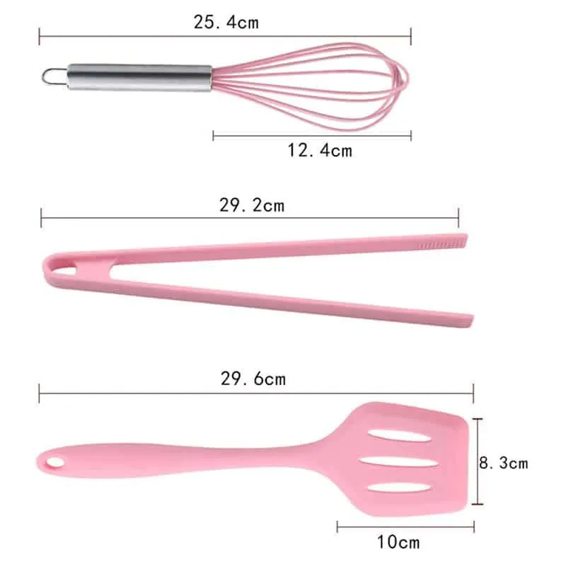 Pink Silicone Cooking Tools 6 pcs Set