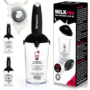 PowerLix™ Milk Frother - New Double whisk   Foamer Cup