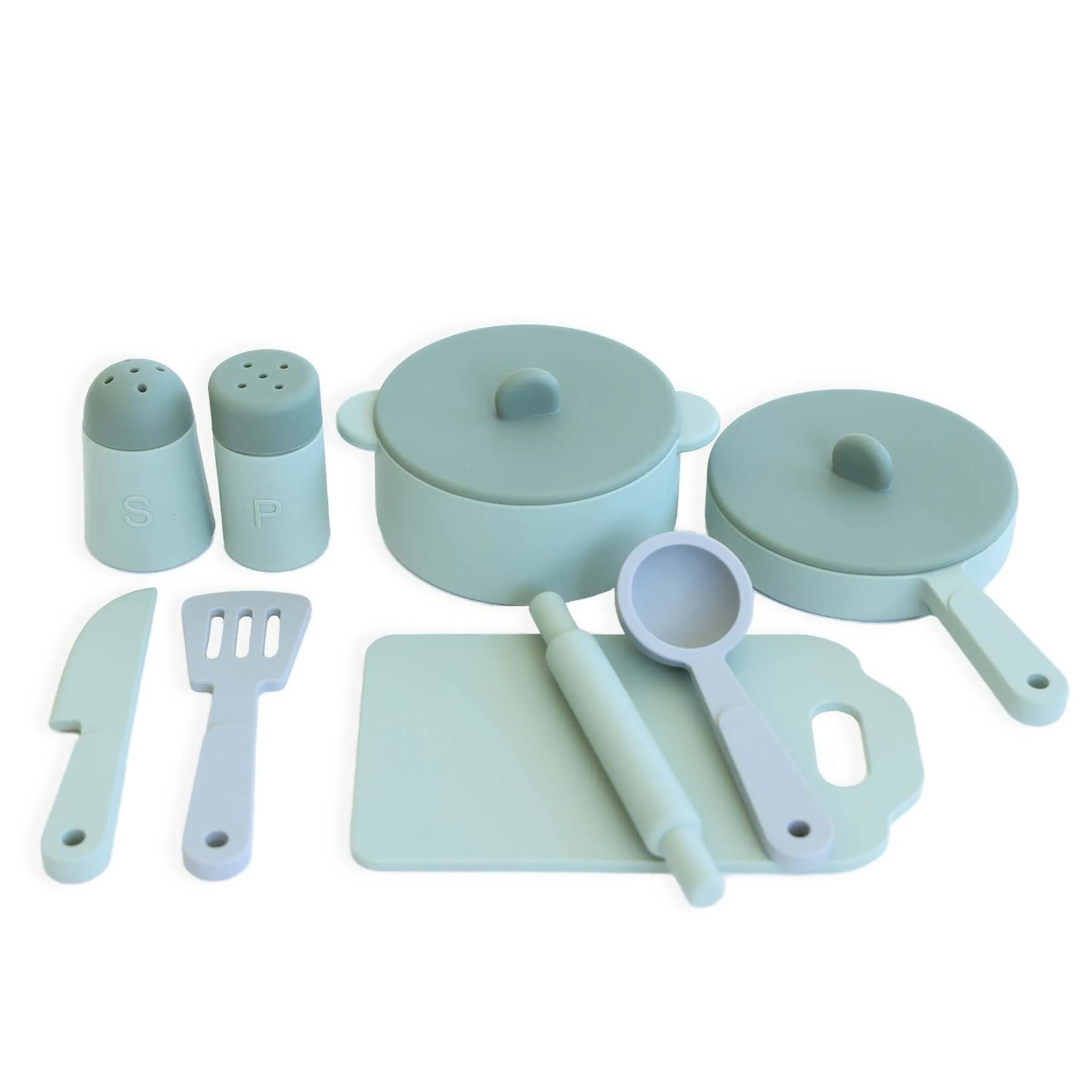 Silicone Play Kitchen Set with Personalized Cutting Board | Cactus